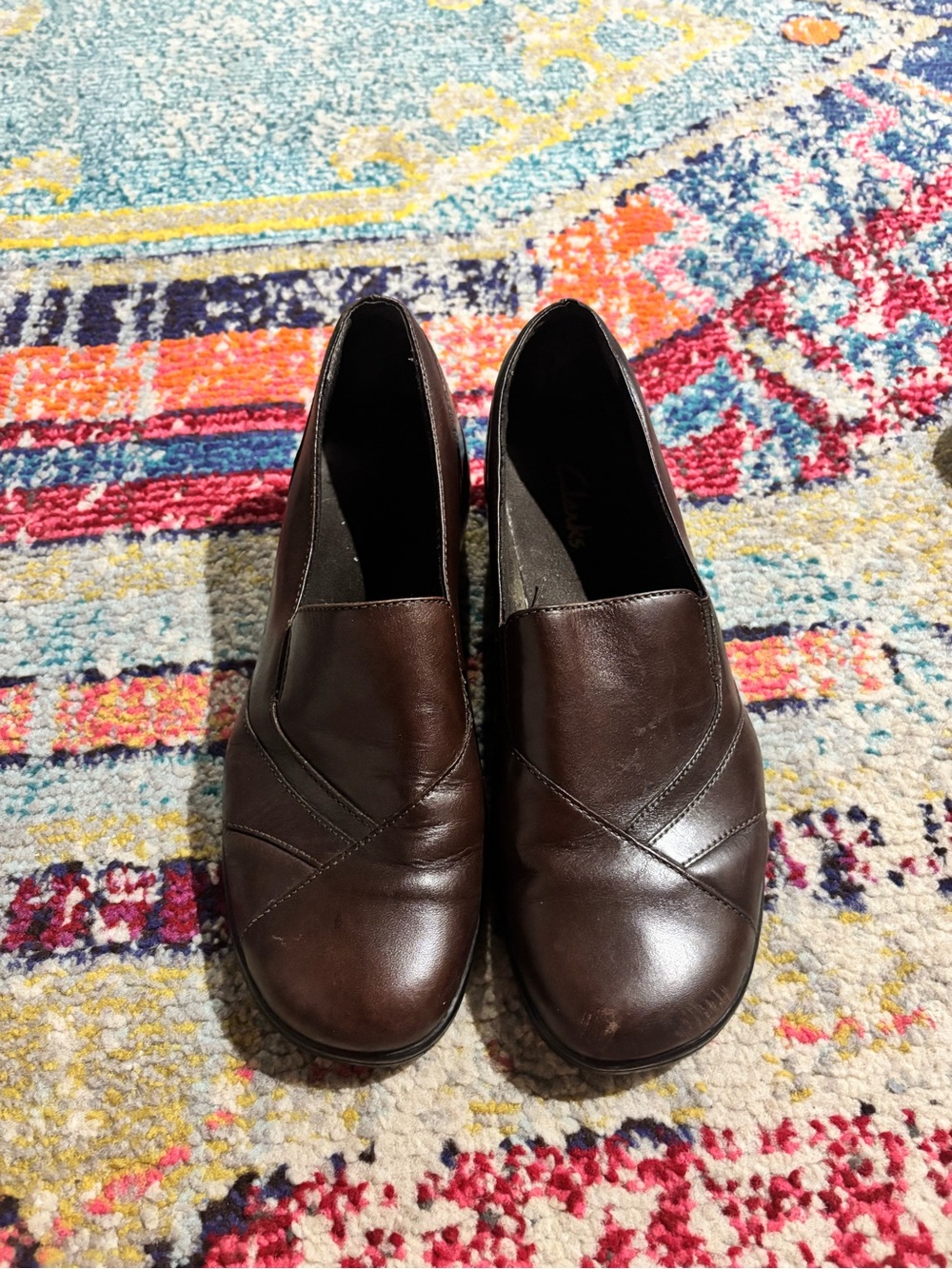 Clarks Women's Brown Slip-On Comfort Loafers